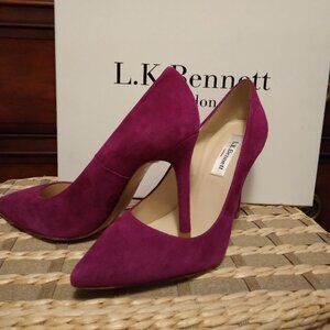 LK Bennett NIB Fern Magenta Suede Court/Pumps Size 6/36